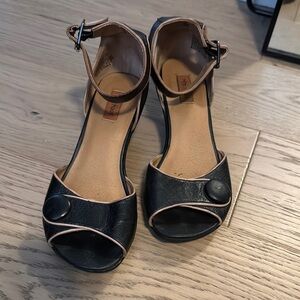 Mix Mooz Elegant Black Women's Sandal Open Toe Wedge Pumps 38